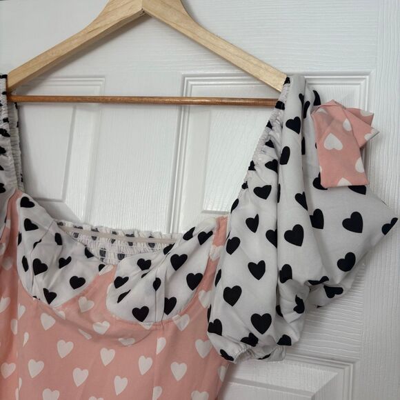 Missy‎ Empire Pink And White Heart Print Size 10 - Picture 4 of 9